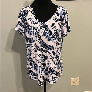 Sonoma Blue and White Patterned Short Sleeve Tee